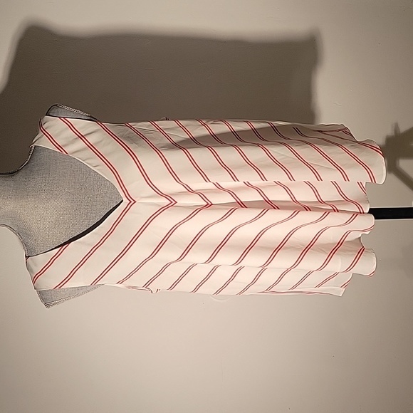 Cynthia Rowley Red Stripe Chevron Lined Tank Tunic Flowy Career XL - Picture 1 of 6